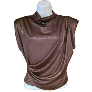 ASTR the Label metallic brown solange top sz S